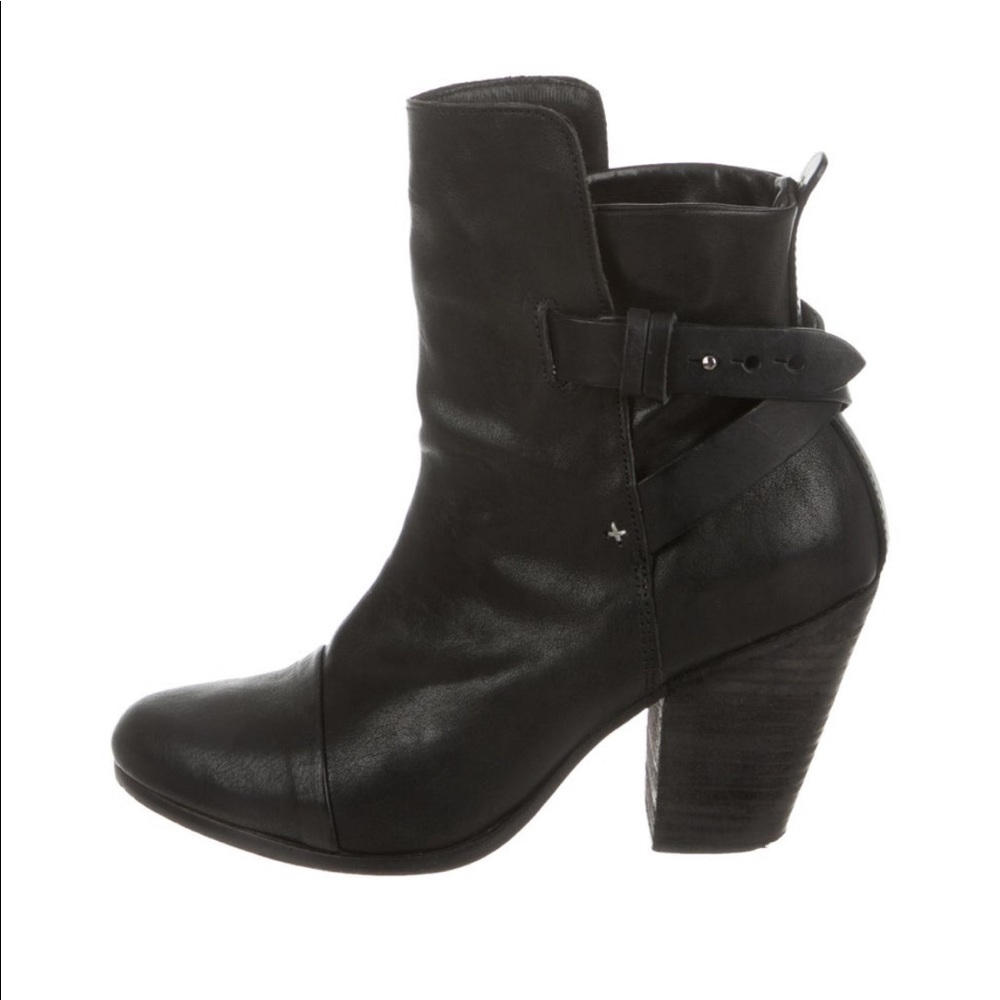 Rag & Bone Leather Round Toe Ankle Boots